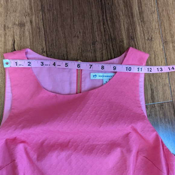 Southern Tide Pink Shift Dress with Scalloped Hem - Picture 11 of 12